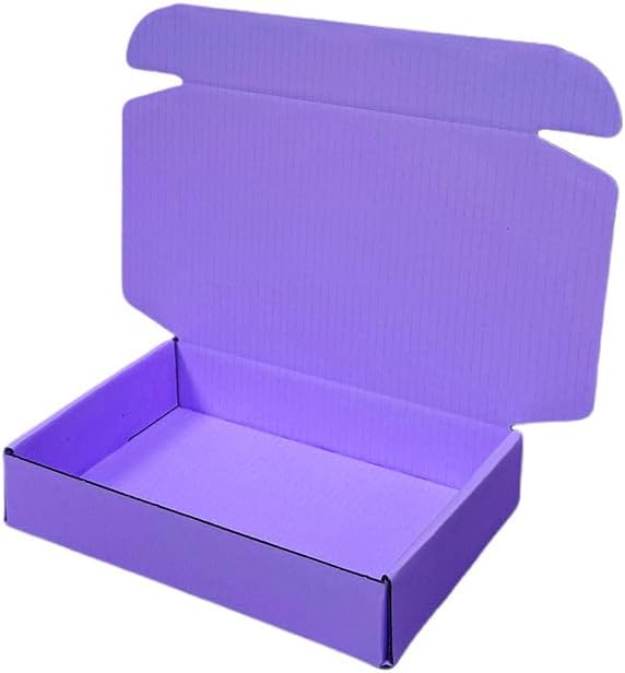 50 Pcs 7.9 x 4 x 1.2 inches Shipping Boxes for Small Business Cardboard Corrugated Mailer Boxes for Shipping Packaging Holidays Craft Gifts Phone Case Packaging (Lavender, 7.9 x 4 x 1.2")
