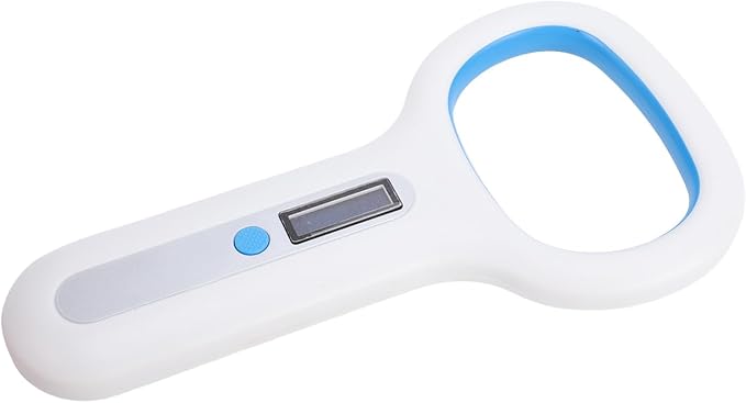 GLOGLOW Pet Microchip Scanner, Rechargeable Reader for Dogs and Cats with OLED Display and Connectivity for Vet Professionals Landscape Aquaculture (White)