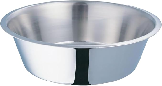 INDIPETS Standard Feeding Dish: Pet Water and Food Bowl | 2 Quart, Stainless Steel (PN: 800009)