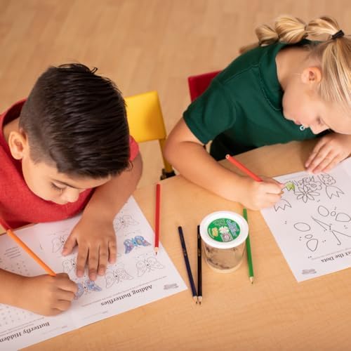 Insect Lore Butterfly Garden with Two Cups of Live Caterpillars, Life Cycle Figurines, English and Spanish Butterfly STEM Activity Journals | 10 Painted Lady Butterfly Baby Caterpillars