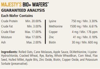 Majesty's BIO+ Biotin Wafers - Superior Horse / Equine Hoof and Coat Support Supplement - Copper, Zinc, Lysine, Methionine (60 count)