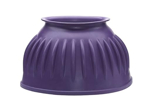 DS - Rubber Pull-On Bell Boots for Horse Riding, Color: Purple, Size: Medium