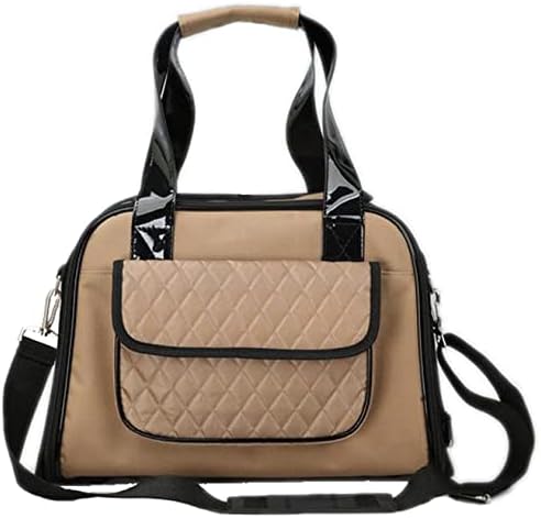 Pet Life ® 'Mystique' Fashion Designer Travel Soft-Folding Airline Apprived Pet Dog Carrier with Quilted Front Pocket