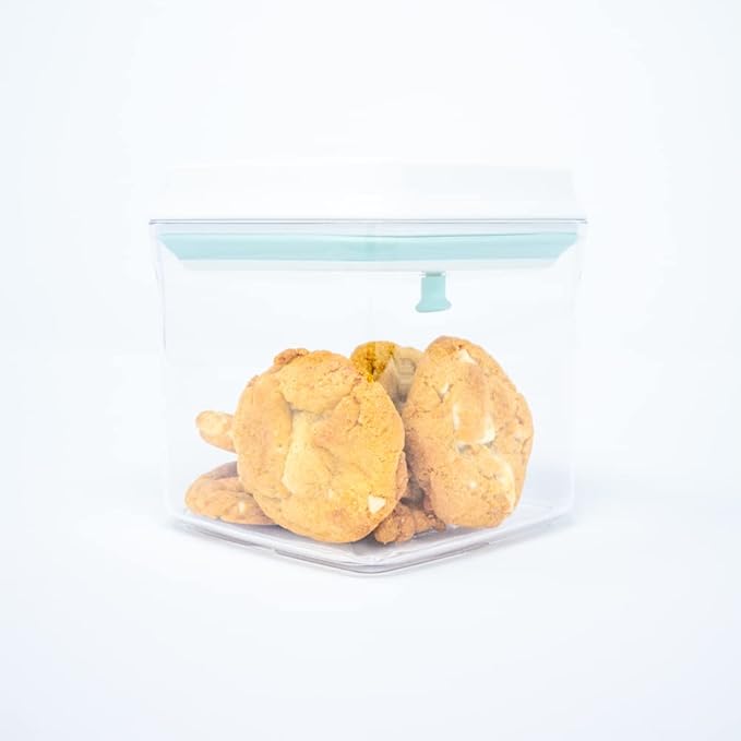BopTop (4pc Set) Airtight Food Storage Container – Mechanical Silicone Seal Canister - BPA-Free Stackable - 1.3Qt/2.1Qt/2.8Qt/3.5Qt