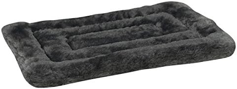 Slumber Pet Dog Crate Mat Bed Grey or Blue Warm Plush Soft Dogs Kennel Beds - Choose Size(XLarge 35" x 22" Gray)