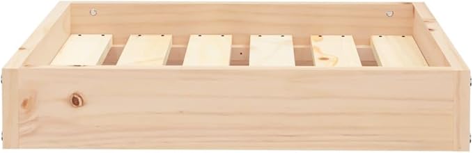 Solid Pine Wood Dog Bed for Small Breeds, Durable Rustic Design Indoor Pet Furniture with Comfortable Resting Area, Easy Assembly for Living Room or Bedroom