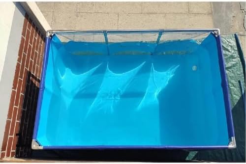 Flexible PVC Fish Breeding Water Tank with Steel Frame, 50x40x30cm Clear Viewing Pool for Aquatic Pets, Easily Assembled Backyard Pond Liner
