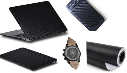 3D Carbon Fiber Film Twill Weave Vinyl Sheet Roll Wrap (60" X 60", Black)