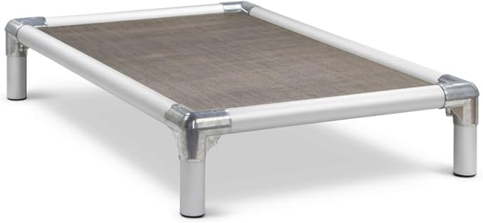 Kuranda Chewproof Elevated Pet Bed - Silver Aluminum - 30" x 20" - Sunsure Textilene - Sierra