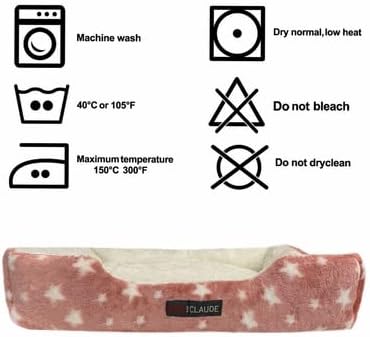 Otis & Claude Coral Velvet Dog Bed Pink, Medium 75x58 – Washable Soft Sofa-Style Bed, Tear-Resistant Look Indoor Pet Bed, Big Dog Couch Bed & Orthopedic-Style Comfort