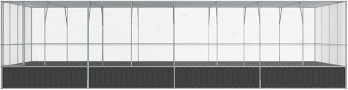 Outdoor Aviary Bird Cage, Galvanized Steel Outside Ample Activity Space Birdcage, 327.6"x163"x83.5", -277