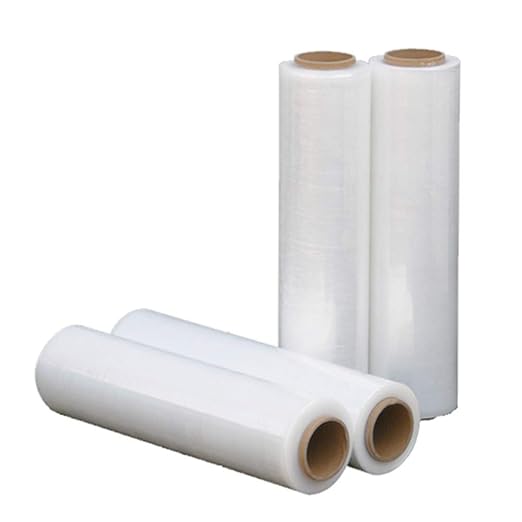 APQ 4 rolls of Cast Hand Stretch Film 15" x 2000'. Hand Stretch Wrap, 60 Gauge Thickness. Excellent Tear Resistance. Clear Residue Free Film for Moving, Shipping, Wrapping. Industrial Grade Cast Film.