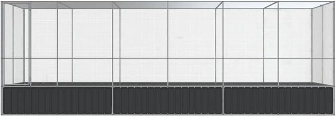 Outdoor Aviary Bird Cage, Galvanized Steel Outside Ample Activity Space Birdcage, 246.1"x81.5"x83.5", -269