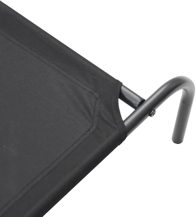 Elevated Dog Bed for Large Breeds, Raised Pet Cot with Breathable Oxford Fabric and Durable Powder-Coated Steel Frame, Indoor Outdoor Cooling Bed for Dogs up to 90 lbs, Black
