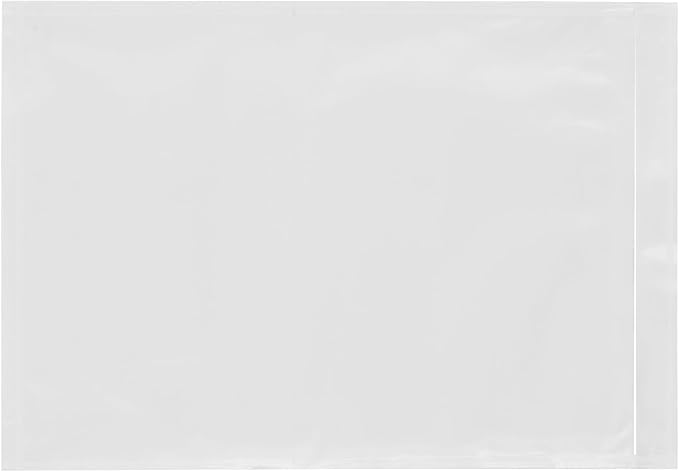 100 Count 7" x 10" Shipping Label Envelopes, Clear Packing List Pouches with Self-Adhesive Back, Top Loading for Shipping Labels Sleeves, for Packing Slips, Labels Invoices & Paperwork. GPI