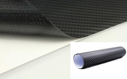 3D Carbon Fiber Film Twill Weave Vinyl Sheet Roll Wrap (84" X 60", Black)