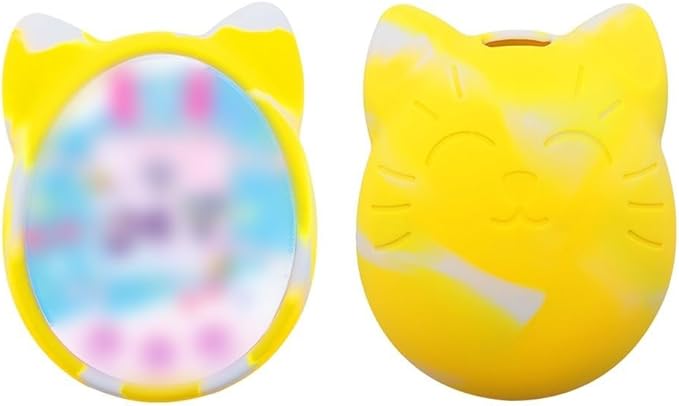 Silicone Protective Shell Case Cover Compatible with Digital Pet 4U/4U+/PS/Mix/Meets/IDL/ID, Soft Shock-Resistant Travel Storage with Chain, Purple(Yellow)