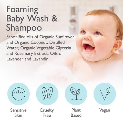 SoCal Suds & Company 2oz Organic Foaming Baby Wash & Shampoo - Fragrance Free- 3 Pack