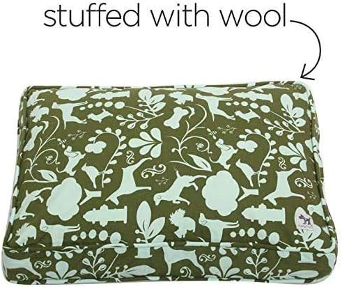 Molly Mutt Sheepy Wool Crate Pad, 100% Cotton Canvas Cover with Soft, Supportive, & Temperature-Regulating 100% Natural Wool-Filled Insert Dog Bed, Crate Mat, Amarillo by Morning, 24"x18"x2.5"