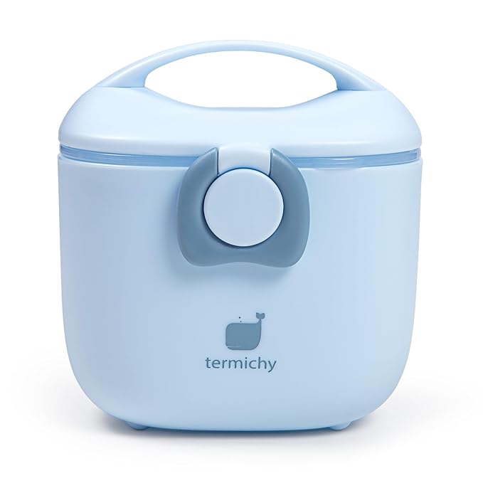 Termichy Baby Formula Dispenser, Portable Milk Powder Dispenser Container with Carry Handle and Scoop for Travel Outdoor Activities with Baby Infant, 8.8OZ, 0.55LB, 250g, 500ml (Light Blue)