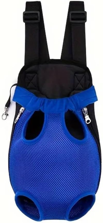 Pet Dog Carrier Backpack, Portable Breathable Mesh Chest Carrier, Polyester Woven Double Shoulder Pet Bag for Outdoor Adventures (SkyBlue, Small)