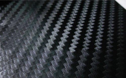 3D Carbon Fiber Film Twill Weave Vinyl Sheet Roll Wrap (84" X 60", Black)