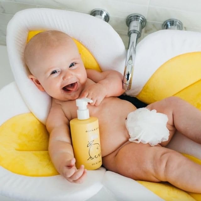 Dabble & Dollop Lemon Body Wash & Shampoo – 3-in-1 Natural Bubble Bath for Kids, Made in USA, No Parabens or Sulfates, Vegan, Gluten-Free, Tear-Free (10oz, Pack of 2)