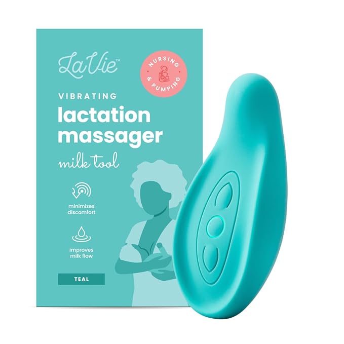 Lactation Massager - Patented Breastfeeding Relief, Boost Milk Flow & Ease Discomfort from Clogged Ducts, Engorgement, Mastisis - Postpartum Essentials for Nursing Moms - HSA/FSA Medical Device