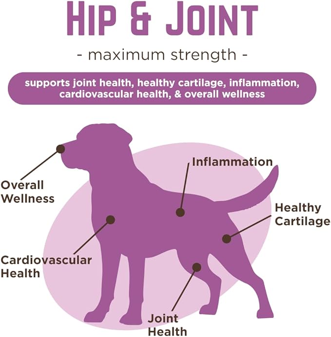 Dr. Joseph's VetPro Complete Peanut Butter Hip and Joint Dog Chews, 120 Count, Pain and Inflammation Relief with Glucosamine, Chondroitin, MSM, Turmeric, Vitamin C, Omega 3, Treats Hip Dysplasia