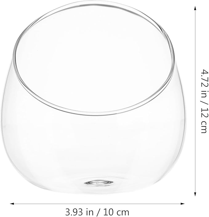 DOITOOL Slant Cut Bowl Glass Vase, Clear Terrarium Bowl Candy Dish Fruit Jar, 4.7" W x 4" H, Small Round Planter Table Centerpiece, Use for Succulents, Cacti, Air Plants, Moss, Terrariums, Candy