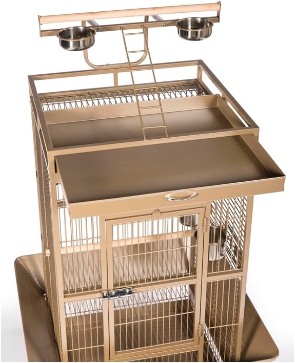 Suburban Sophistication Playtop Bird Home with Spacious Design, Durable Materials, Removable Perches Small/Coco