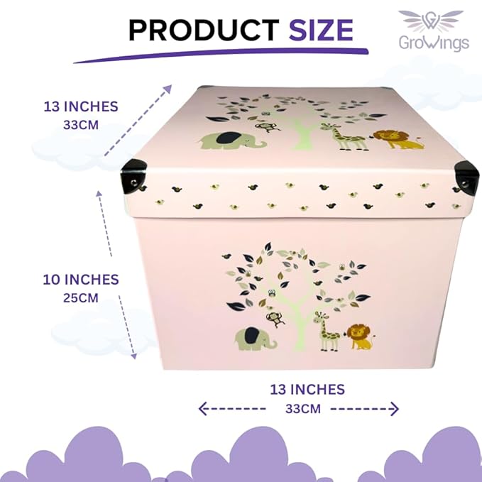 GroWings Baby Keepsake Box - Large Memory Storage for Newborns, Suitable for Boys and Girls, Strong, Durable, and Collapsible Gifts