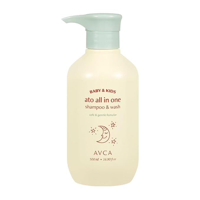 AVCA Baby & Kids All-in-One Shampoo & Wash for Sensitive Skin and Gentle Cleansing 500ml/16.90fl. oz.