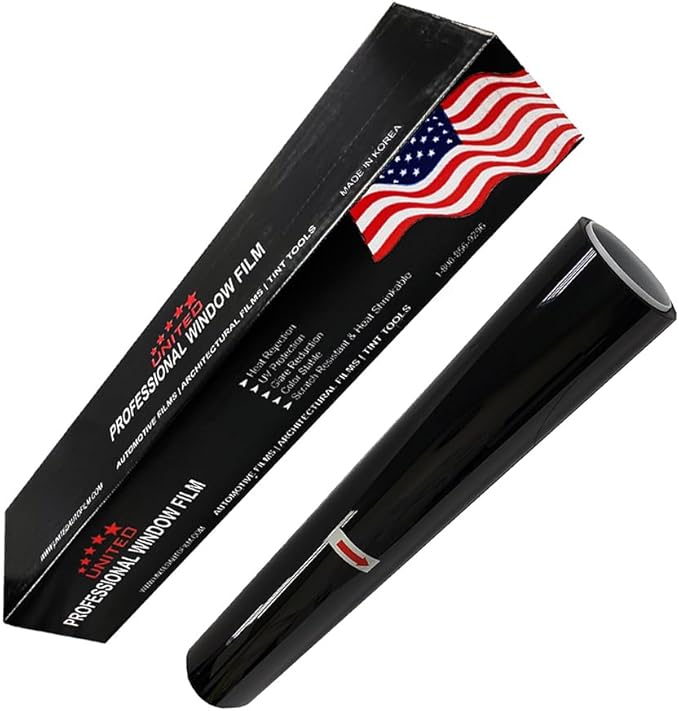 United Centurion Window Tint 42% VLT 24" Inx100'Ft 2Ply Carbon - PET Laminated Adhesive Film - Privacy Window Tint for Cars, Home, Blocks UV/IR Rays, Reduce Heat & Glare - Lifetime Color Stability