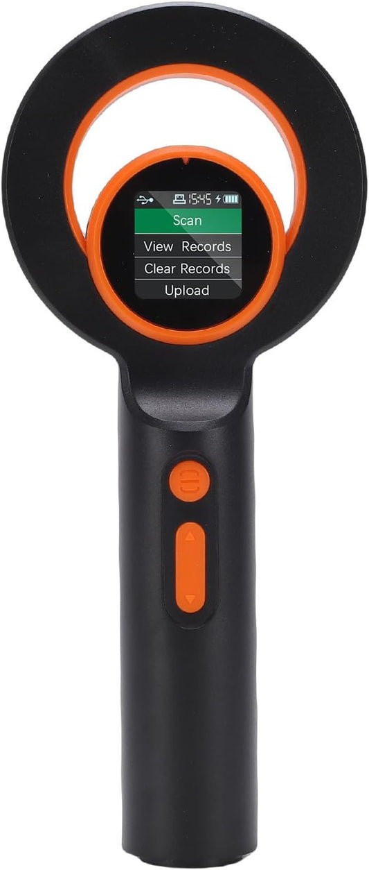 Portable Pet Chip Reader, EMID FDX B Tag Scanner 1.44 Inch TFT Screen, 2.4GHz Wireless with USB, BT Connectivity, 240 Tag Records, 1800mAh Rechargeable Battery, Plug and Play