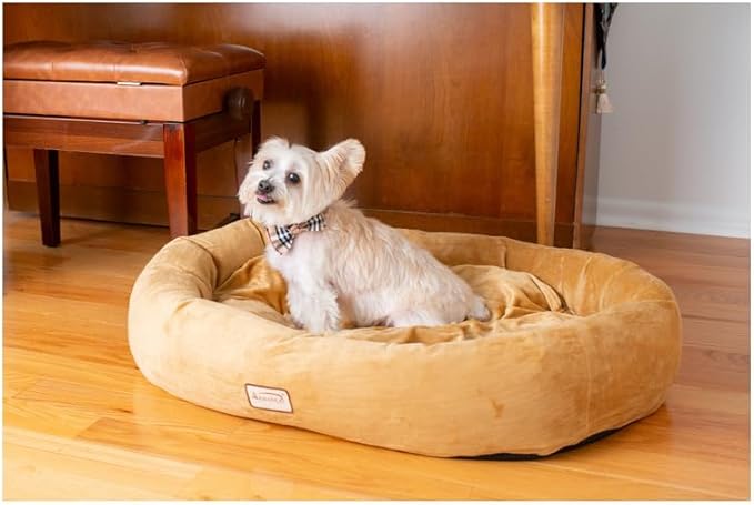 Ultra-Soft Dog Bed - Waterproof & Skid-Free - Earth Brown - Plush Velvet Comfort