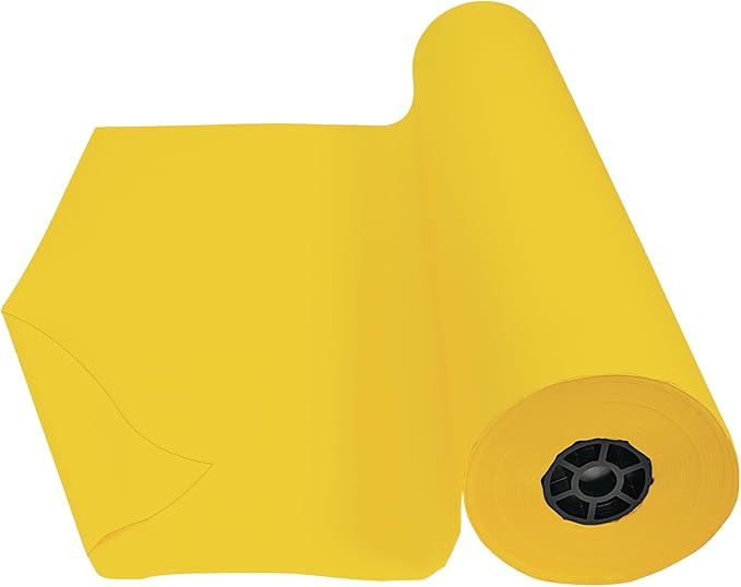 Colorations Dual Surface Paper Roll Classroom Supplies for Arts and Crafts Yellow (36" x 1000') (Item # DSYE)
