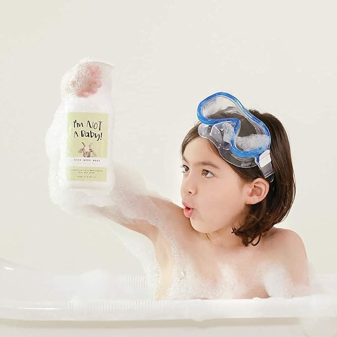 I'm NOT A Baby! Kids Body Wash– Dermatologist Tested, Allergen free, Cruelty-free, PETA, Gentle for Kids, Goat Milk, 16.9 Fl Oz