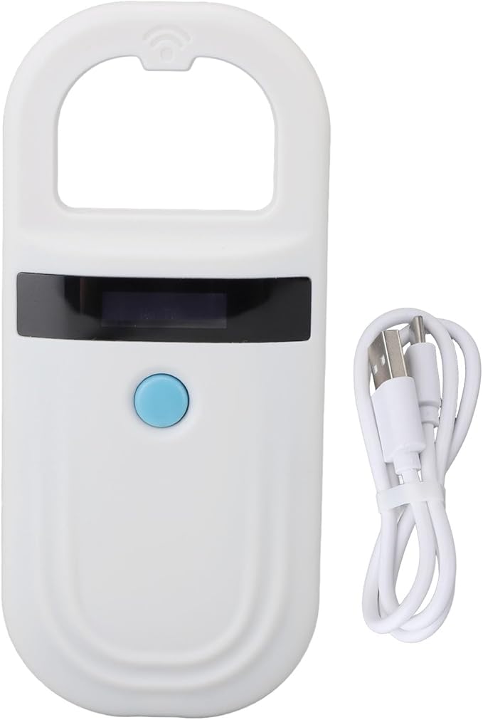Pet Microchip Reader Portable Rechargeable Animal ID Tag Scanner for Poultry Cow Dog Cat Sheep - Efficient Identification Technology, Lightweight Design for Outdoor Use