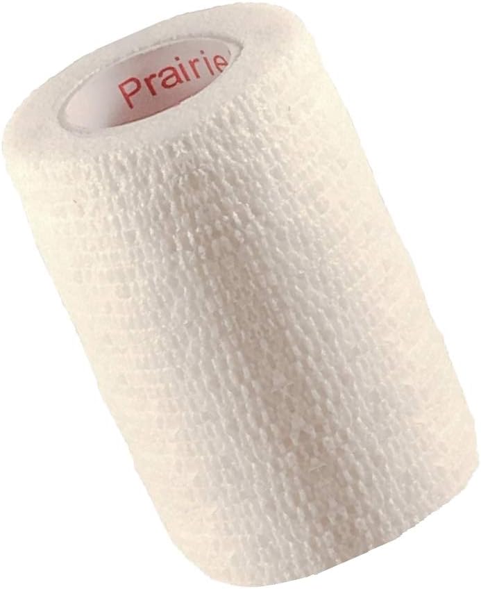 3 Inch Vet Wrap Tape Bulk (White) (Pack of 12) Self Adhesive Adherent Adhering Flex Bandage Grip Roll for Dog Cat Pet Horse