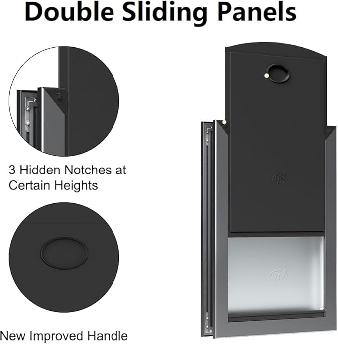 Rescumascer Medium Dog Door for Door, Doggie Door with Aluminum Frame, Dog Door for Medium Dogs and Large Cat up to 30lbs