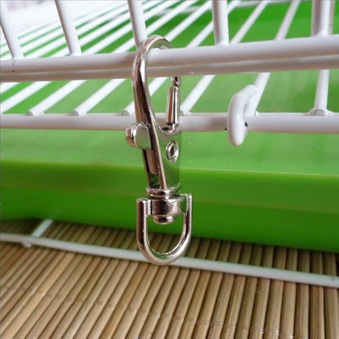 Pssopp 12Pcs Pet Birds Cage Metal Hook Clip Iron Anti-Escape Pet Bird Cage Door Buckle Lock Claw Snap Hook