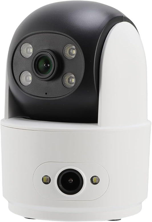 Yinhing 3MP Dual Lens Indoor Security Camera, AI Human Detection Auto Tracking 2.4GHz WiFi Pet Camera with Two Way Audio Color Night, for Home Baby Monitoring (US Plug)