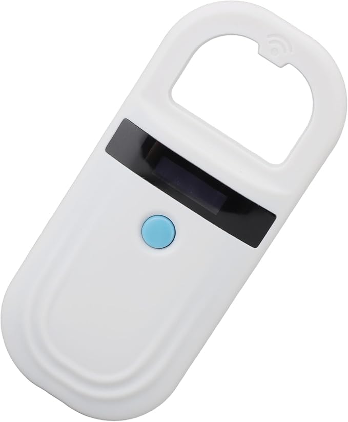 Pet Microchip Reader Portable Rechargeable ABS Scanner for Cow Sheep Dog Cat Poultry - Efficient Animal ID Tag Detection, Lightweight for Mobile Use
