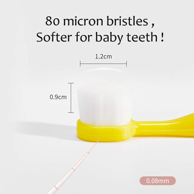 EasyHonor Baby Toothbrush for Age 1-3 Years Old, Extra Soft Toothbrush with 10000 Floss Bristle for Toddler Gum Care. (4Pcs)