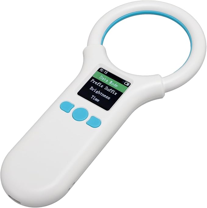 SUNGOOYUE Animal Microchip Scanner, Rechargeable EMID Pet Chip Reader with 1.44 Inch TFT LCD Screen and 500 Records Storage, for Dog Cat Pig Animal ISO11784 11785 FDX B
