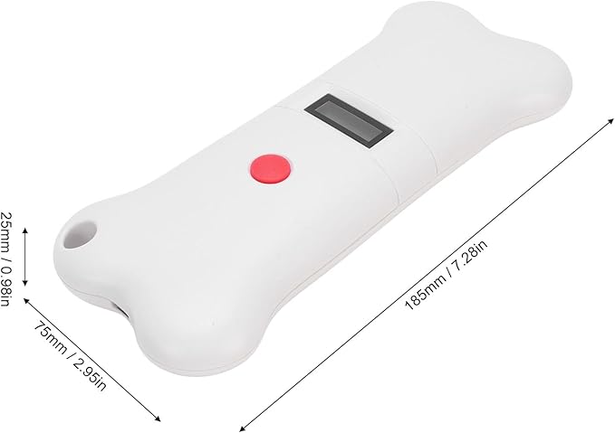 GOWENIC Portable 134.2KHZ Dog Chip Scanner, Animal Tag Scanner Recognizer with OLED Display for Dogs, Cats, Cows, ABS White