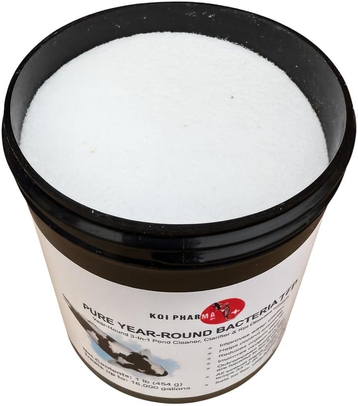 Koi Pharma® Pure Year-Round Bacteria Pro – All-Season Beneficial Pond Bacteria for Clear Water, Sludge Control & Healthy Koi and Goldfish (4 Pound)