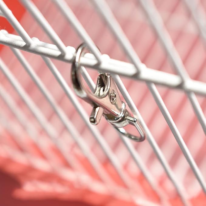 Pssopp 12Pcs Pet Birds Cage Metal Hook Clip Iron Anti-Escape Pet Bird Cage Door Buckle Lock Claw Snap Hook