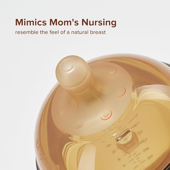 Silicone Natural Breast-Like Bottle with Nipple(10+ Months),8oz，1pack